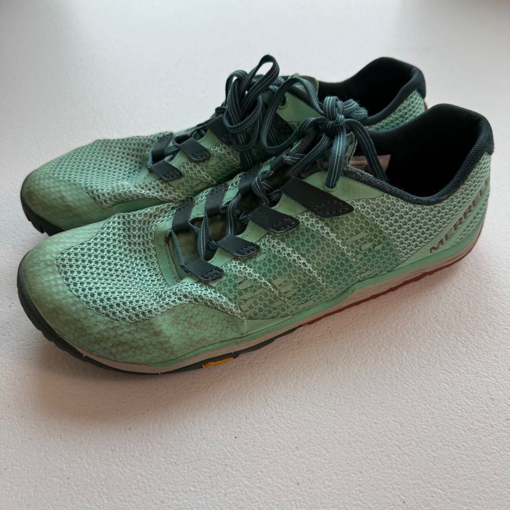 Merrell Trail Glove 5 Womens 9 Barefoot Running Shoes Mint Green J066898